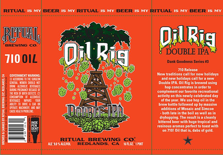 Ritual Oil Rig Double IPA 4 pack cans