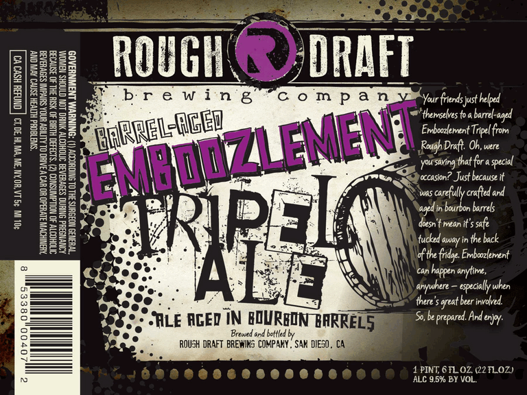 Rough Draft Emboozlement Tripel 22oz