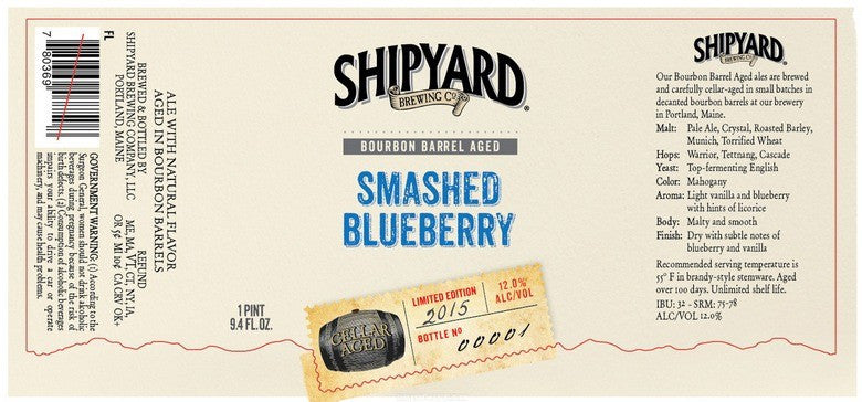 Shipyard 2016 Bourbon Barrel Aged Smashed Blueberry 750ml