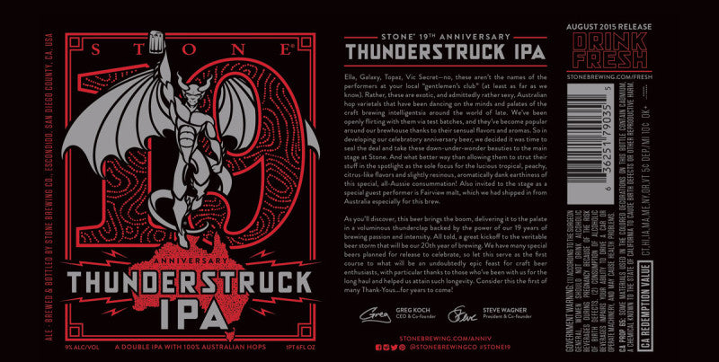 Stone 19th Anniversary Thunderstruck IPA 22oz